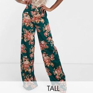 TALL High Waisted Wide Leg Satin Pants